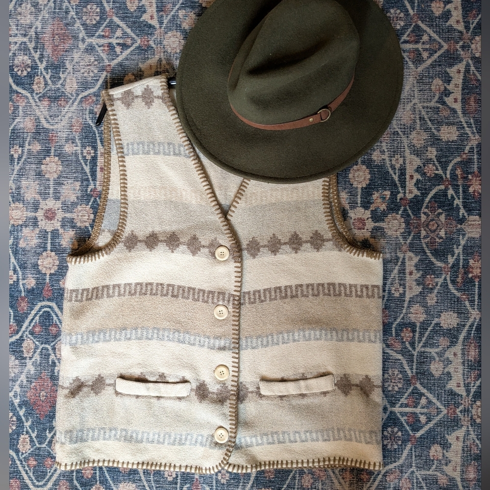 Tribal Wool Blend Vest
